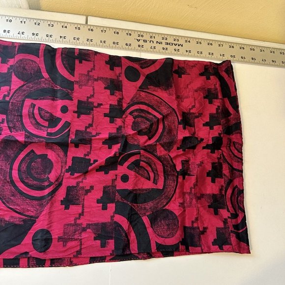Jones New York Womens Head Neck Scarf Pink Fuchsia Geometric Career - Picture 7 of 9